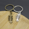 Zinc Alloy Fish Bone Keychain Minimalist Key Ring Gift view 3