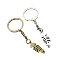 Zinc Alloy Fish Bone Keychain Minimalist Key Ring Gift view 5