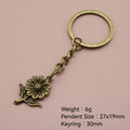 Zinc Alloy Simple Daisy Flower Keychain Bag Charm Gift view 2