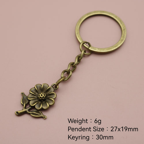 Zinc Alloy Simple Daisy Flower Keychain Bag Charm Gift