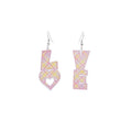 European American Romantic Acrylic Heart LOVE Rainbow Drop Earrings Creative Valentine Ear Hooks view 5
