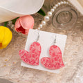 European American Romantic Acrylic Heart LOVE Rainbow Drop Earrings Creative Valentine Ear Hooks view 2