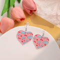 European American Romantic Acrylic Heart LOVE Rainbow Drop Earrings Creative Valentine Ear Hooks view 3