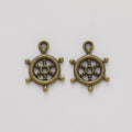 Zinc Alloy Ship Wheel Charm Pendant No.198373 for DIY Necklace Bracelet Jewelry Making view 3