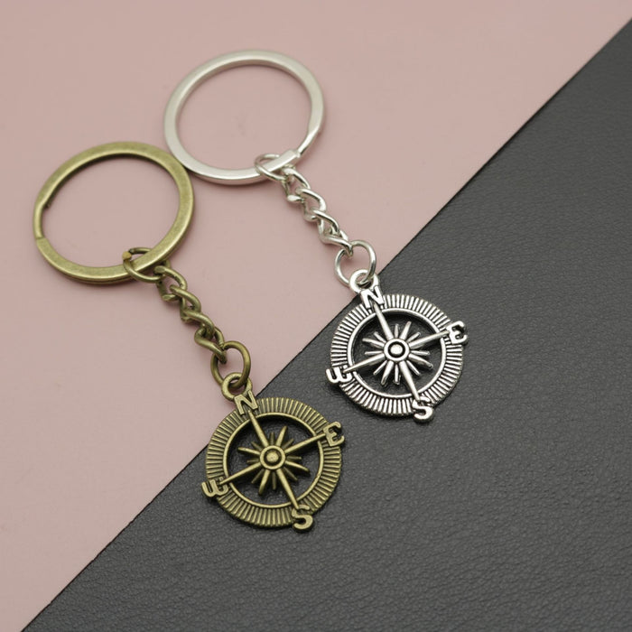Metal Minimalist Compass Keychain For Bag Charm Gift