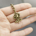 Zinc Alloy Simple Rose Flower Keychain Bag Charm Gift view 4