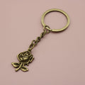 Zinc Alloy Simple Rose Flower Keychain Bag Charm Gift view 6