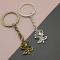 Zinc Alloy Simple Rose Flower Keychain Bag Charm Gift view 1