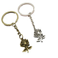 Zinc Alloy Simple Rose Flower Keychain Bag Charm Gift view 5