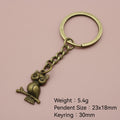 Metal Owl Keychain Bag Charm (7697) view 2