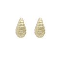 Luxury Gold Alloy Irregular Conch Shell Drop Studs, Geometric Wrinkled Waterdrop Statement Earrings view 5