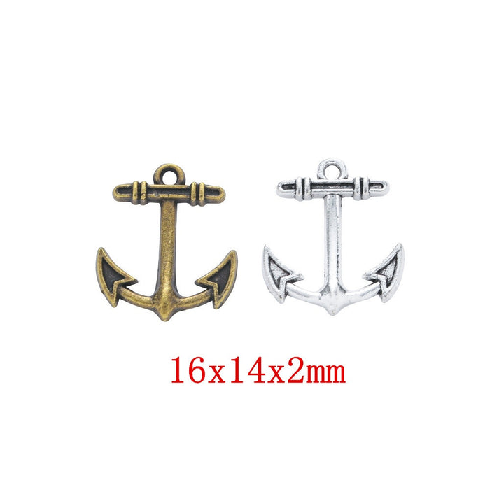 Zinc Alloy Ship Wheel Anchor Charm Pendant No.048789 for DIY Necklace Bracelet Jewelry Making