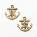 Zinc Alloy Ship Wheel Anchor Charm Pendant No.885154 for DIY Necklace Bracelet Jewelry Making view 2