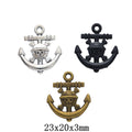 Zinc Alloy Ship Wheel Anchor Charm Pendant No.885154 for DIY Necklace Bracelet Jewelry Making view 1