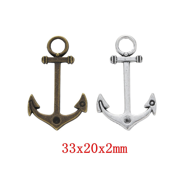 Zinc Alloy Ship Wheel Anchor Charm Pendant No.859920 for DIY Necklace Bracelet Jewelry Making
