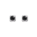 Vintage Hepburn Style Square Textured Alloy Studs With Black White Faux Pearl Geometric Luxury Earrings view 5