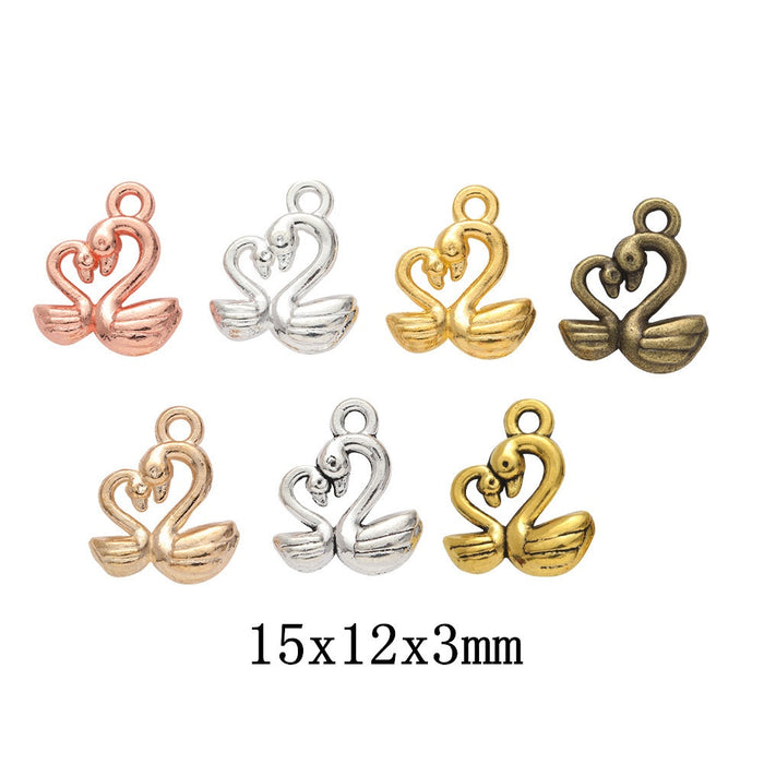 Zinc Alloy Swan Charm Pendant for DIY Necklace Bracelet Jewelry Making