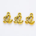Zinc Alloy Swan Charm Pendant for DIY Necklace Bracelet Jewelry Making view 4