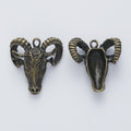 Zinc Alloy Ram Head Charm Pendant for DIY Necklace Bracelet Jewelry Making view 3