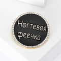 Alloy Round Rhinestone Black Brooch Pin Badge For Apparel Accessories view 4