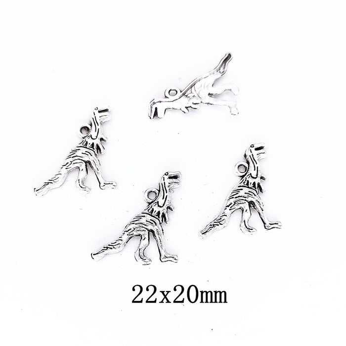 Antique Silver Zinc Alloy Dinosaur Charm Pendant for DIY Necklace Bracelet Jewelry Making