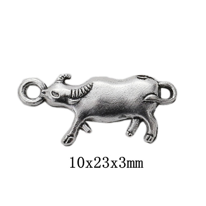 Antique Silver Zinc Alloy Cow Charm Pendant for DIY Necklace Bracelet Jewelry Making