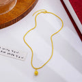 Vietnam Sand Gold Durian Pendant Necklace, Niche Geometric Oval Fashion Gift Necklace For Women view 4