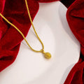 Vietnam Sand Gold Durian Pendant Necklace, Niche Geometric Oval Fashion Gift Necklace For Women view 3