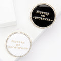 Alloy Rhinestone Round White Russian Letter Brooch For Fashion Apparel view 1