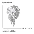 Alloy Rhinestone Pearl Flower Brooch Pin For Women's Coats view 5