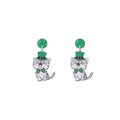 St Patrick's Day Glitter Acrylic Enamel Cat And Dog Green Hat Bowknot Cartoon Drop Dangle Earrings view 5