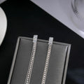 Luxury Silver Needle Zircon Rhinestone Extra Long Tassel Drop Earrings For Women Elegant Statement Earrings view 4