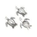 Antique Silver Zinc Alloy Turtle Charm Pendant No.119481 for DIY Necklace Bracelet Jewelry Making view 2