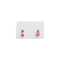Elegant Chinese New Year Red Enamel Peace Joy Character Silver Needle Stud Set Festive Earrings view 5