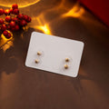 Elegant Chinese New Year Red Enamel Peace Joy Character Silver Needle Stud Set Festive Earrings view 4
