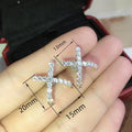 Cross X Shape Women's Stud Earrings, Trendy Style Fashion Ear Jewelry With Premium Design view 5