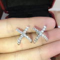 Cross X Shape Women's Stud Earrings, Trendy Style Fashion Ear Jewelry With Premium Design view 2