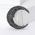 Alloy Rhinestone Moon Face Brooch Pin For Stylish Apparel view 5