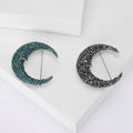 Alloy Rhinestone Moon Face Brooch Pin For Stylish Apparel view 1