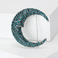 Alloy Rhinestone Moon Face Brooch Pin For Stylish Apparel view 2