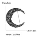 Alloy Rhinestone Moon Face Brooch Pin For Stylish Apparel view 6