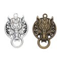 Zinc Alloy Wolf Head Charm Pendant for DIY Necklace Bracelet Jewelry Making view 4