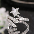 Fairy Style Double Wrap Open Ring With Pentagon Cut Star Sun Moon Celestial Design view 1
