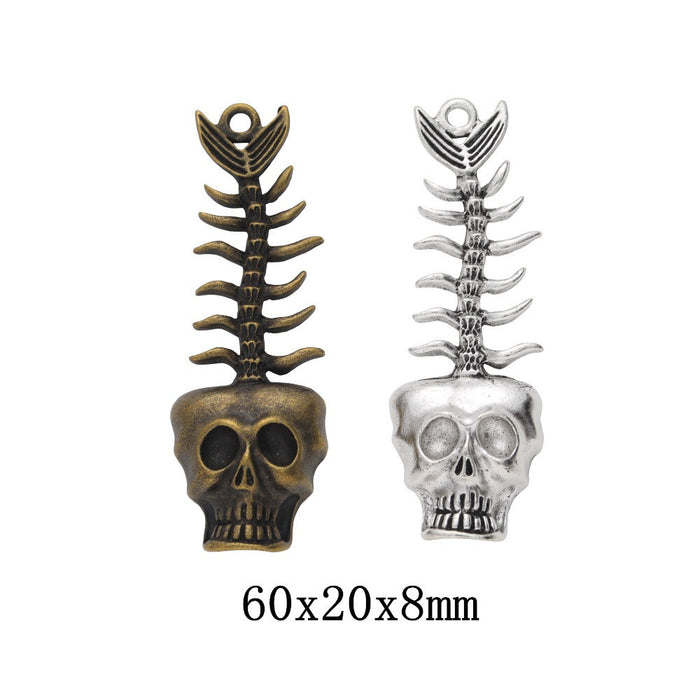 Zinc Alloy Fish Bone Charm Pendant No.974294 for DIY Necklace Bracelet Jewelry Making