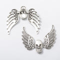 Zinc Alloy Winged Skull Charm Pendant for DIY Necklace Bracelet Jewelry Making view 3