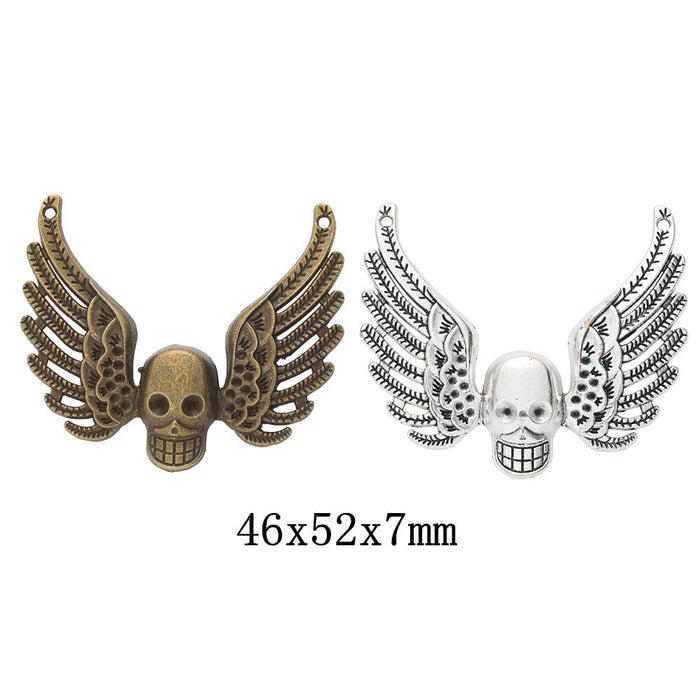 Zinc Alloy Winged Skull Charm Pendant for DIY Necklace Bracelet Jewelry Making