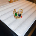 Gold Plated Dragon Zircon Open Ring For Women view 2