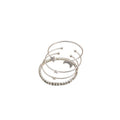 European Micro Pave Rhinestone Star Moon Heart Open Bangle Bracelet Set 4 Pieces view 5