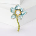 Alloy Enamel Pearl Lotus Brooch Pin For Womens Coats view 2