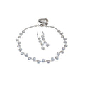 Faux Pearl Rhinestone Wave Choker Necklace Jewelry Set For Women Korean Fresh Style view 5